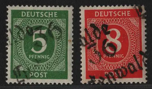 h6527 SBZ Handstempel Bezirk 36 Luckenwalde 5, 8 Pfg. Ziffer ** postfrisch gepr