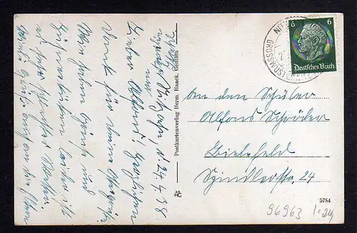 96963 AK Nitzahn Post Grosswusterwitz Gasthof zur Post Albrecht Stahl 1938