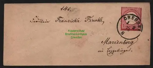 B11506 Deutsches Reich Brief Dresden 1875 DR 19 als 10 Pfg. Marke verwendet