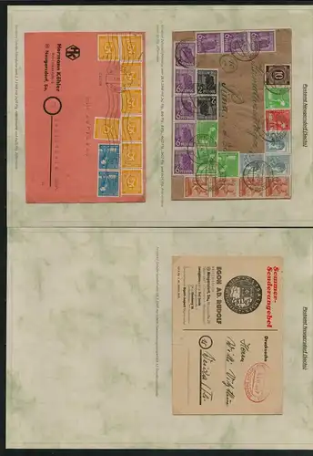 h5365 SBZ Währungsreform 1948 3x Brief Postkarte Zehnfach Gebühr bezahlt