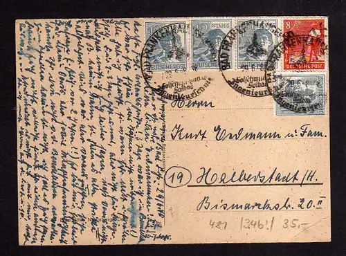 h481 Postkarte Handstempel Bezirk 16 Frankenhausen 29.6.48 gepr. BPP Handbuch Ty