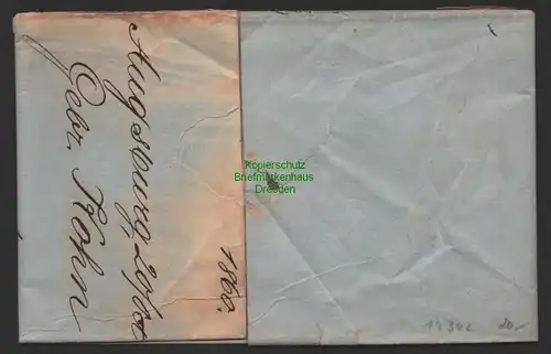 B14342 Bayern 5 Faltbrief Augsburg 1866 mit Inhalt nach Zittau