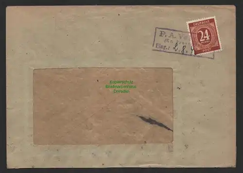 B14327 Deutschland Alliierte Besetzung Brief Velten Notstempel 1946