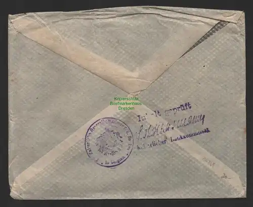 B14369 Brief Deutsche Post Belgien 1916 Deutsche Bank Zensur Freigegeben
