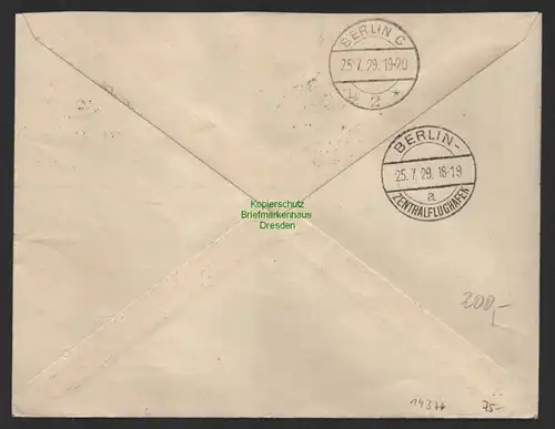 B14376 Brief Schweiz 1929 Mit Flugpost Zürich - Berlin Zentralflughafen 233 234