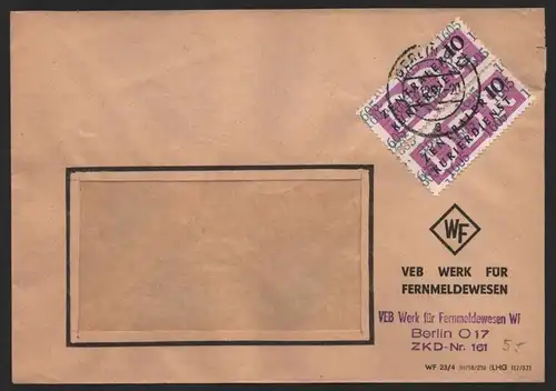 B14300 DDR ZKD Brief 1957 2x14 1605 Köpenick VEB Werk für Fernmeldewesen ZKD 161