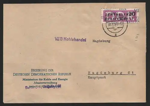 B14281 DDR ZKD Brief 1957 15 1601 Mitte  Ministerium für Kohle und Energie ZKD 1