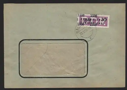 B14231 DDR ZKD Brief 1957 11 1508 Hainichen VEB Steppdecken- u. Bettenfabrik Fra