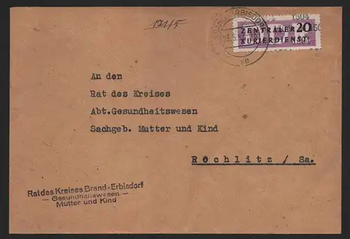 B14223 DDR ZKD Brief 1957 11 1504 Brand-Erbisdorf Rat des Kreises Gesundheitswes