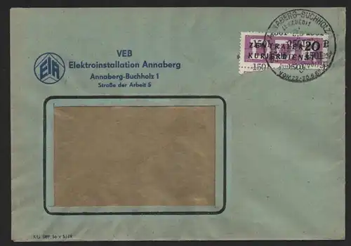 B14215 DDR ZKD Brief 1957 11 1501 Annaberg VEB Elektroinstallation EIA an nach M