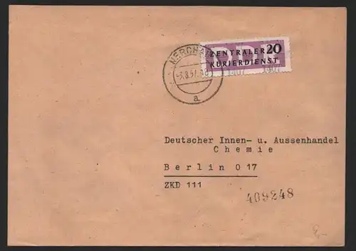 B14203 DDR ZKD Brief 1957 11 1407 Grimma VEB Farbenfabrik Nerchau an DIA Chemie