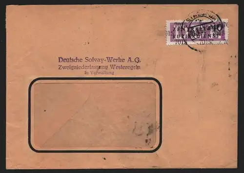 B13991 DDR ZKD Brief 1957 12 7015 Seehausen Deutsche Solvay Werke AG Westeregeln