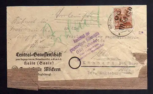 h2939 Handstempel Bezirk 29 Möckern Briefteil gepr. BPP