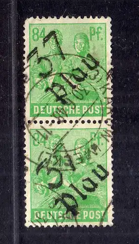 h2549 Handstempel Bezirk 37 65 Plau 2x 84 Pfg. gestempelt gepr. BPP