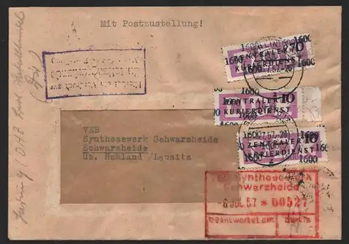 B14271 DDR ZKD Brief 1957 13, 2x14 1600 Berlin Ministerien Vertagsgericht  an VE