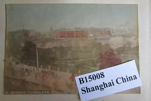 B15008 2x China Shanghai Farbfoto um 1910 German Consulate Deutsches Konsulat