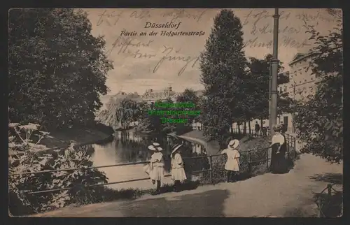 151704 AK Düsseldorf 1919 Partie an der Hofgartenstraße Park See