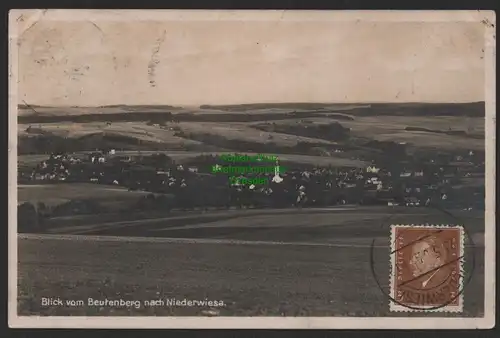 151799 AK Fotokarte Blick vom Beutenberg nach Niederwiesa 1932 Chemnitz