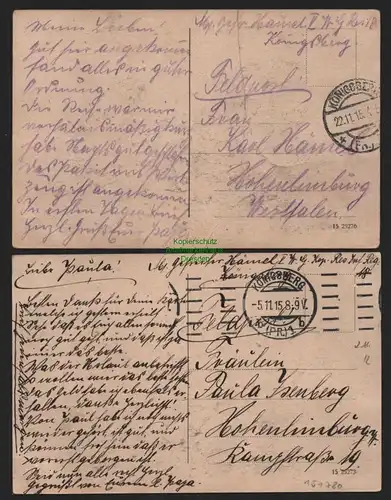 151780 2 AK Königsberg i. Pr. Hafen Hundegatt 1915 Feldpost Universität