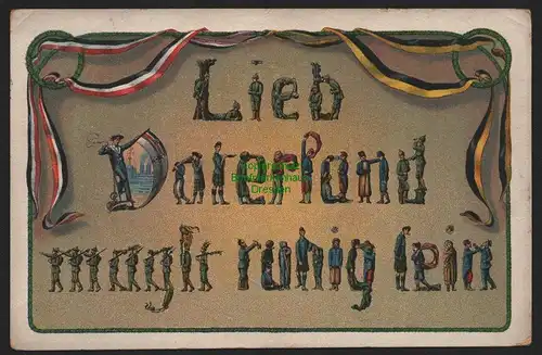 151783 AK Dresing`s Sinnspruch Figuren Karte 1 Barmen-R. Lieb Vaterland um 1915