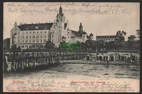 151820 AK Kolberg Strandschloss mit Seesteg 1902