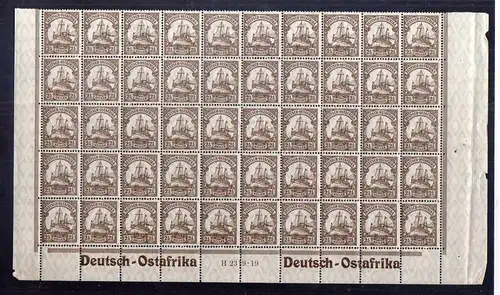 S77 DOA Deutsch Ostafrika 31 II ** postfrisch halber Bogen HAN H H 2319 19 + 2x