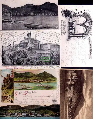 131426 6 AK Königswinter Drachenfels 1902 Litho 1898 Gasthaus