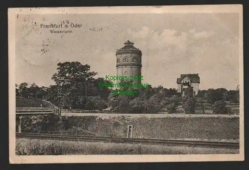 145427 AK Frankfurt Oder Wasserturm 1918 Herzliche Grüße vom Flugplatz mit