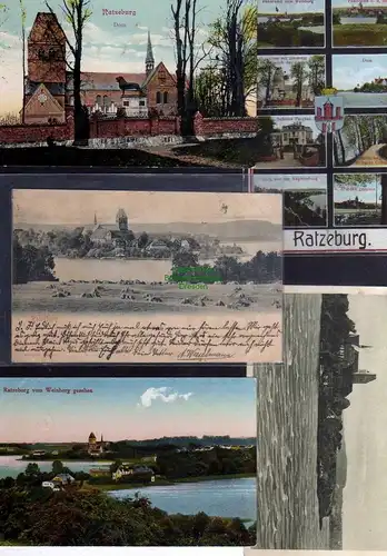 132137 5 AK Ratzeburg Panorama 1903 Dom Schloss Farchau Wappen