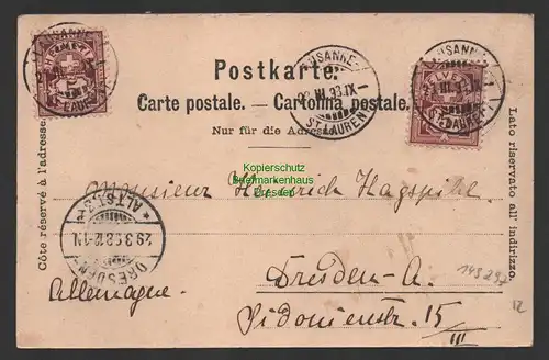 149297 AK Matterhorn Monte Cervino Mont Cervin Le Cervin Mondscheinkarte 1898