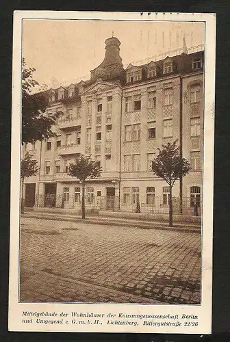 20693 AK Berlin Lichtenberg  Rittergutstr 22/26 Konsumgenossenschaft Berlin 1911
