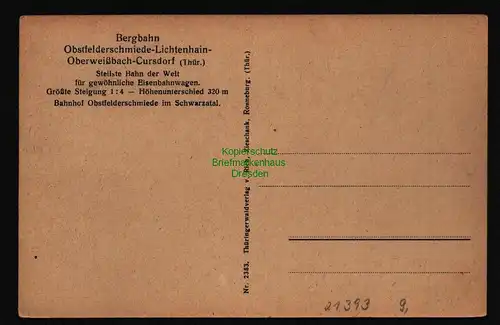 21393 AK Oberweissbacher Bergbahn Bahnhof Obstfelderschmiede Schwarzatal