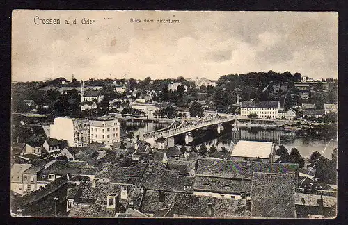 83732 AK Crossen an der Oder Oderbrücke Stadt 1907