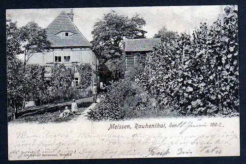 74489 AK Meissen Rauhental 1902 Haus im Weinberg