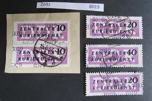 DDR ZKD Aufdruck Kontrollzahlen 8019 Zeitz 10 11 12 15 gestempelt