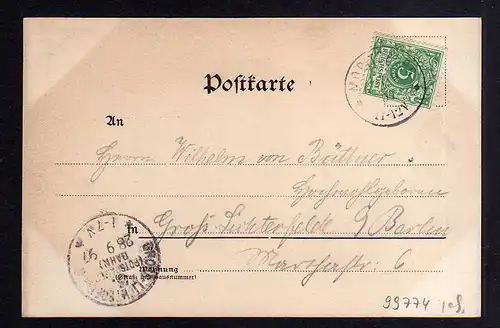 99774 AK Gruss vom Auer 1897 Moritzburg Rehe Wildgehege