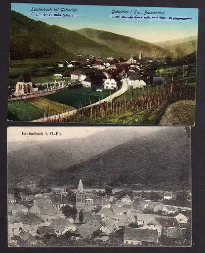 99661 2 AK Lautenbach Haut-Rhin i. O.-Els. Gebweiler Guebwiller 1917 Feldpost