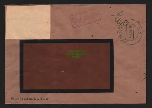 B10443 Brief BAZ Gebühr bezahlt 1945 Taxe percue Tittmoning Anton Lackner