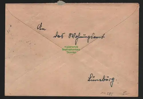 B10585 Brief BAZ Gebühr bezahlt 1946 Drucksache Celle nach Lüneburg