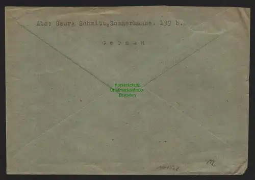 B10478 Brief BAZ Gebühr bezahlt 1946 Sommershausen über Ochsenfurt nach Wupper