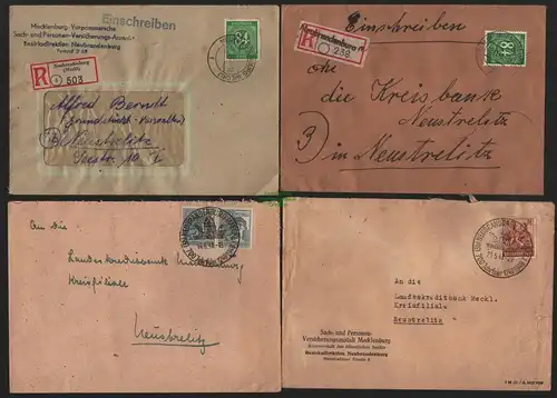 B11411 9x Brief / Karte SBZ Alliierte Besetzung Neubrandenburg  Einschreiben