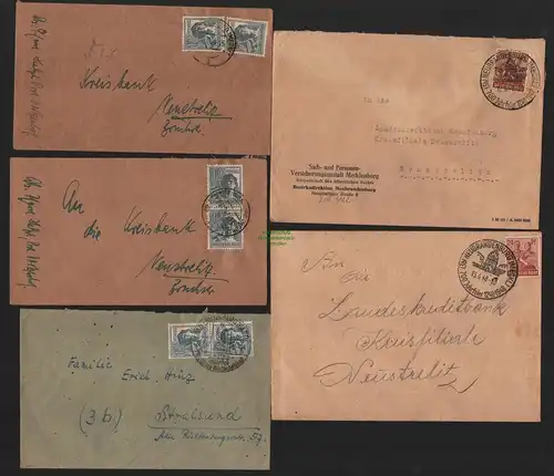 B11411 9x Brief / Karte SBZ Alliierte Besetzung Neubrandenburg  Einschreiben