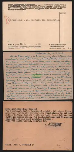 B11560 3x Postkarte Halle Saale 1949 1950 Wettbewerb der FDJ Gewerkschaftswahlen
