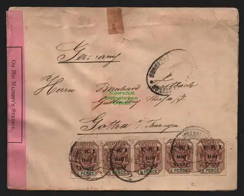 B11527 Brief Boer War Johannesburg 1901 Burenkrieg Zensur nach Gotha