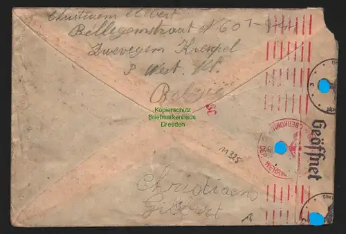 B11325 Brief Zwevegem Belgien 1941 nach Dresden Klotzsche Zensur OKW Radeberg