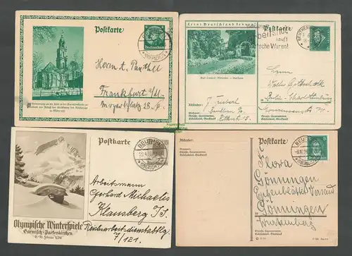 B6033 4x Ganzsache Beuthen Oberschl. 1928 - 1936
