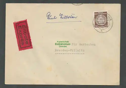 B5933 Brief DDR Dienst A 27 Berlin W8 1959 Eilboten Institut für Gartenbau