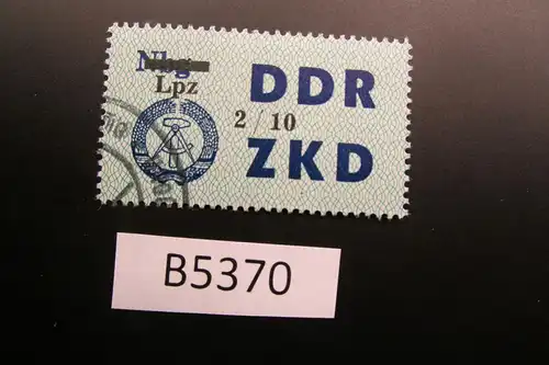 B5370 DDR ZKD 54 X Lpz auf Nbg 2/10 ungültig gestempelt, voller Originalgummi
