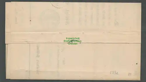 B5992 Brief Faltbrief Post Insinuations Document Ebeleben 1863 nach Nordhausen