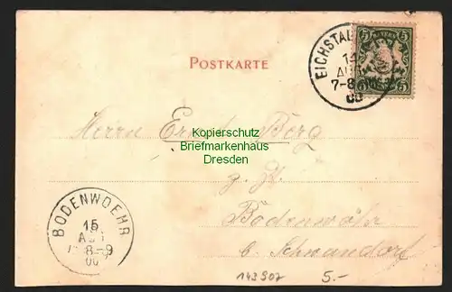 143907 AK Eichstätt Willibaldsburg Stadtseite von der Bastion 1900